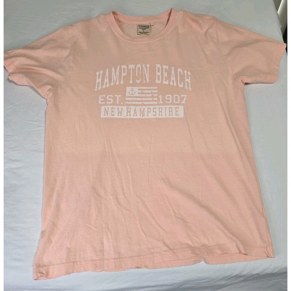 U.S. Vintage Women's Large T-shirt Peach Hampton Beach, New Hampshire...